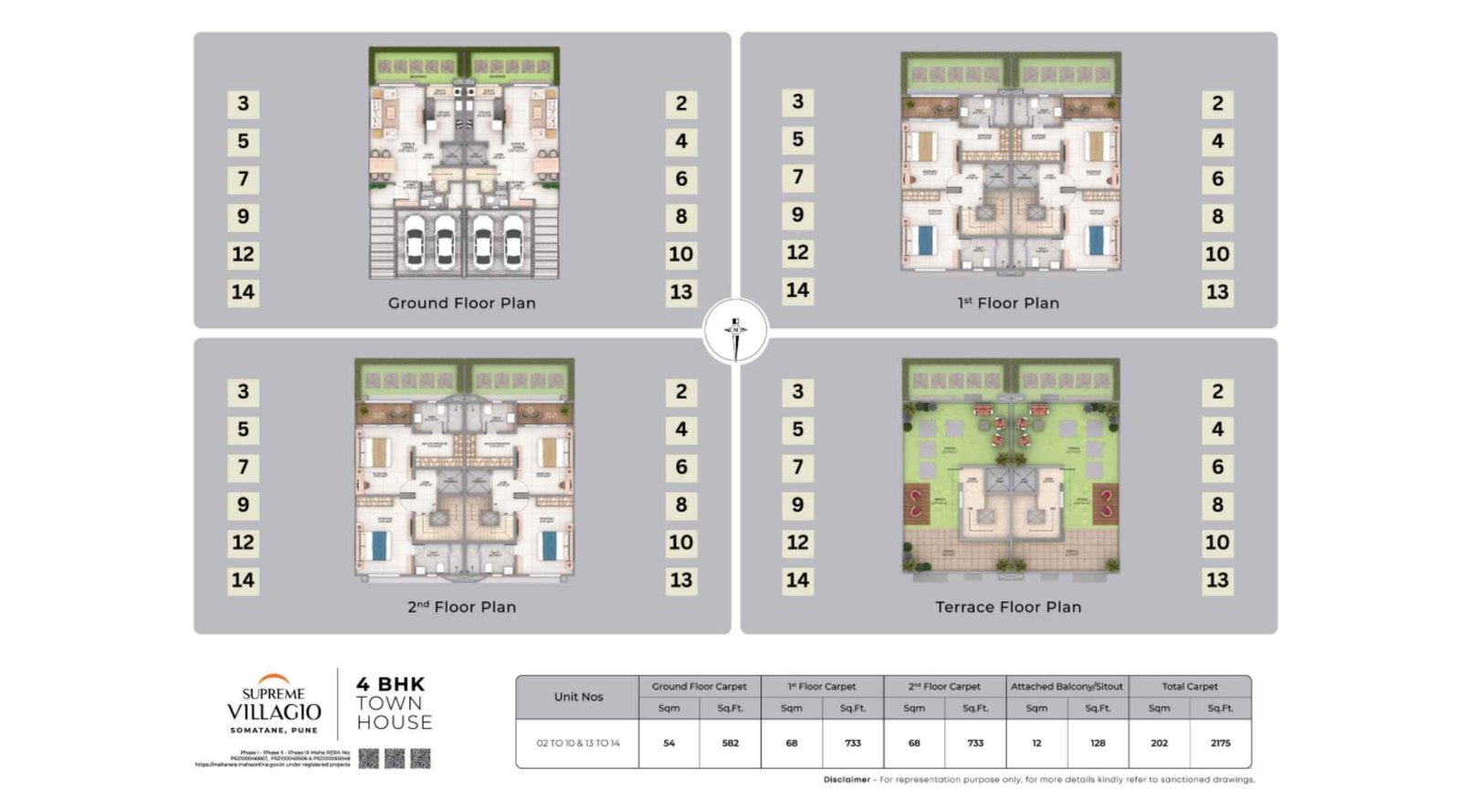 Supreme-Villagio-4-BHK-Town-House-2175-Sqft